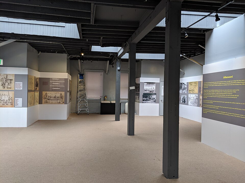 Exhibits on the second floor of the Pacific War Memorial Hall in the Presidio