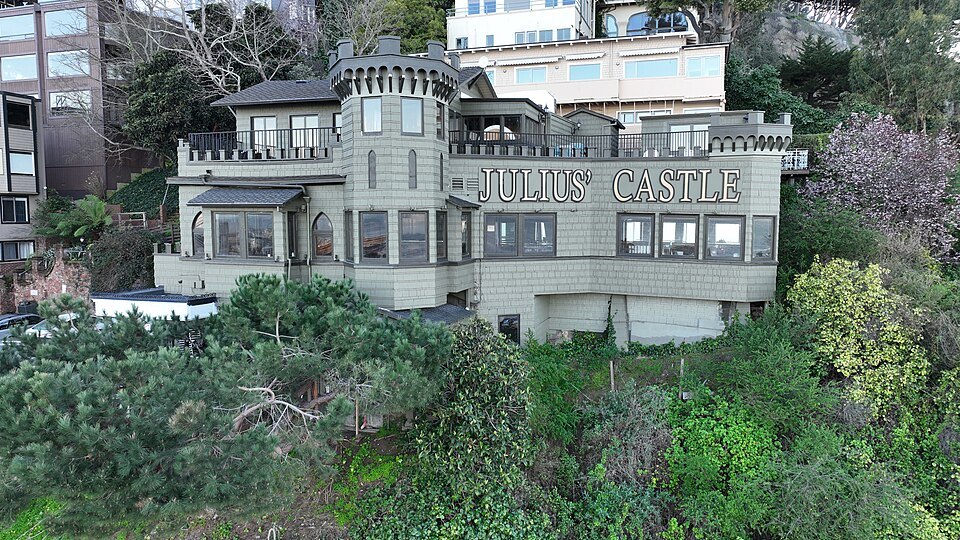 Julius' Castle, the turreted restaurant on the east face of Telegraph Hill