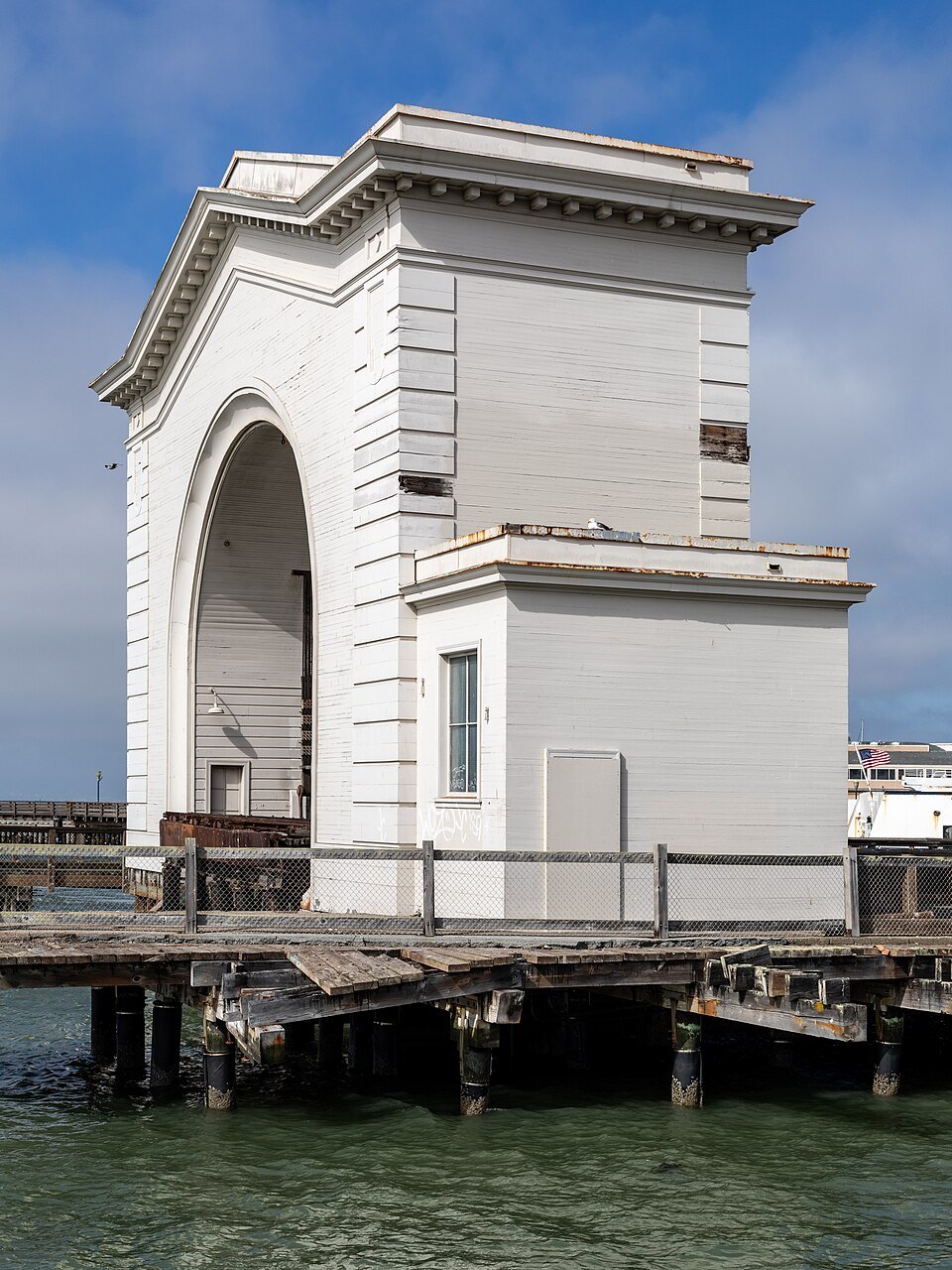 The ferry arch at Pier 43, standing on its own at the end of the pier