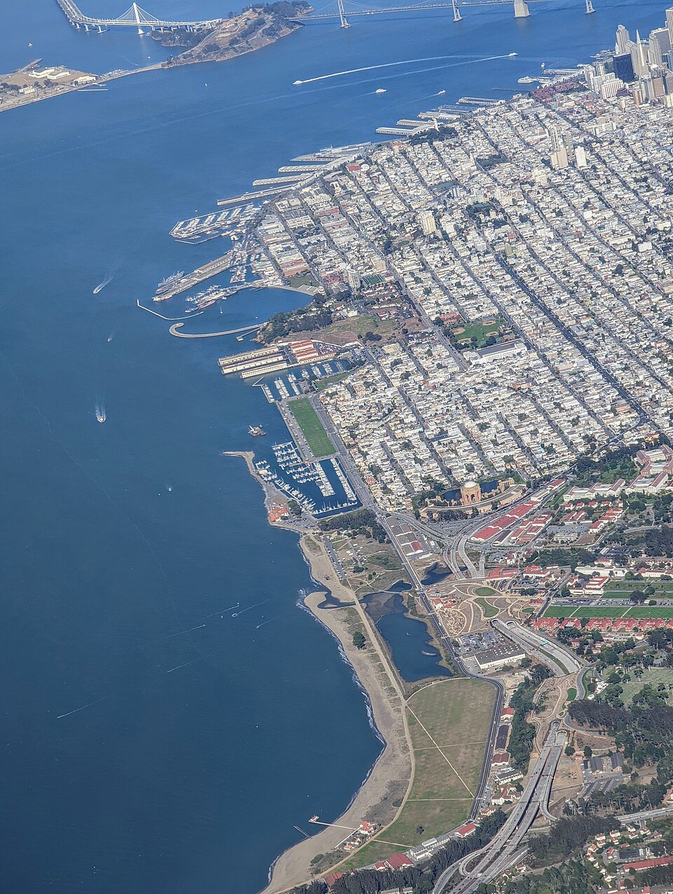 Crissy Field and the northern waterfront from the air